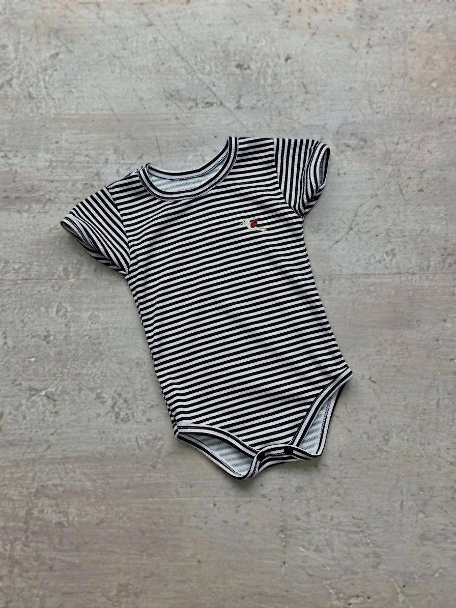 Body Risueño Azul Oscuro Rayas Bebe