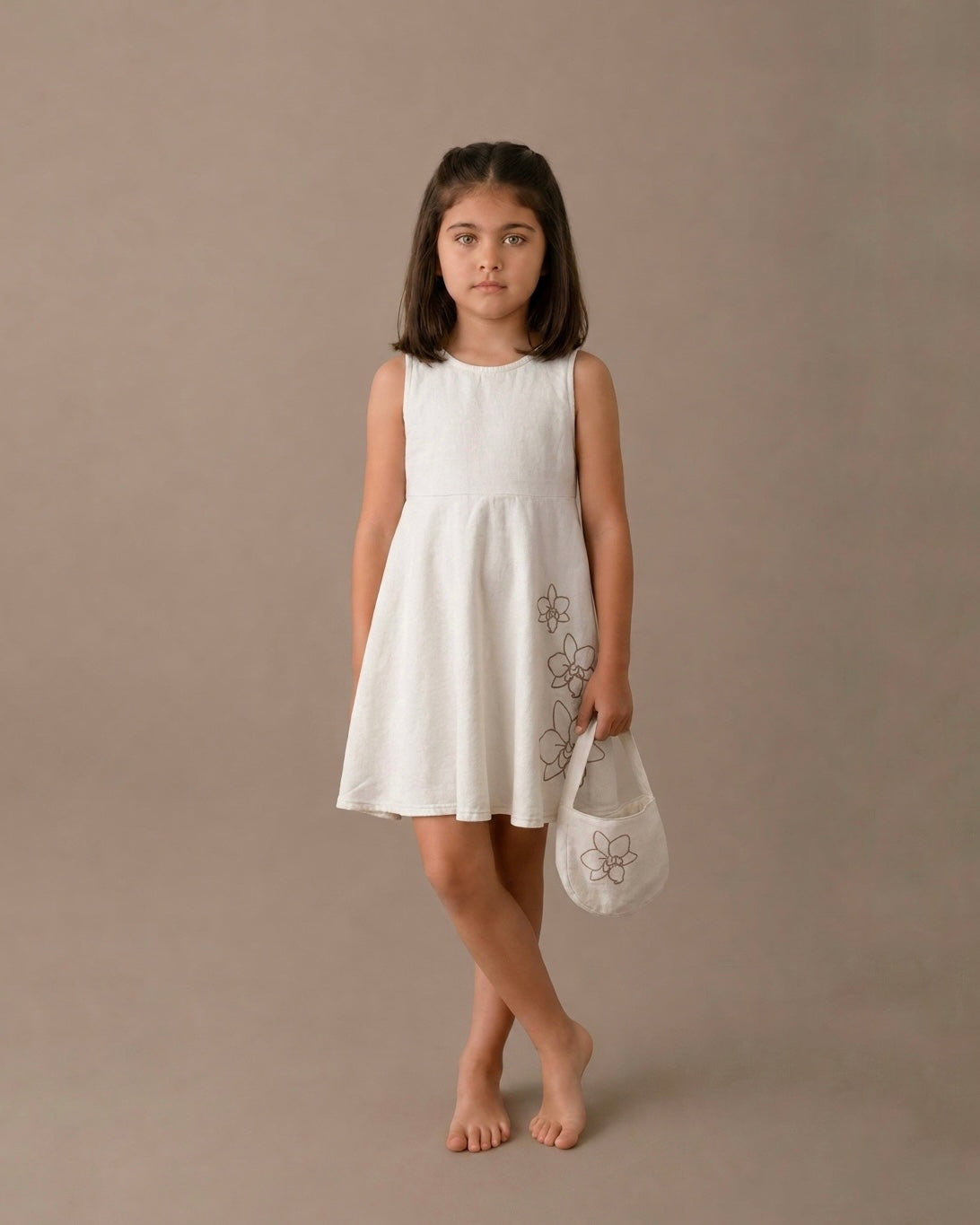 Vestido Jardinera Marfil Niña