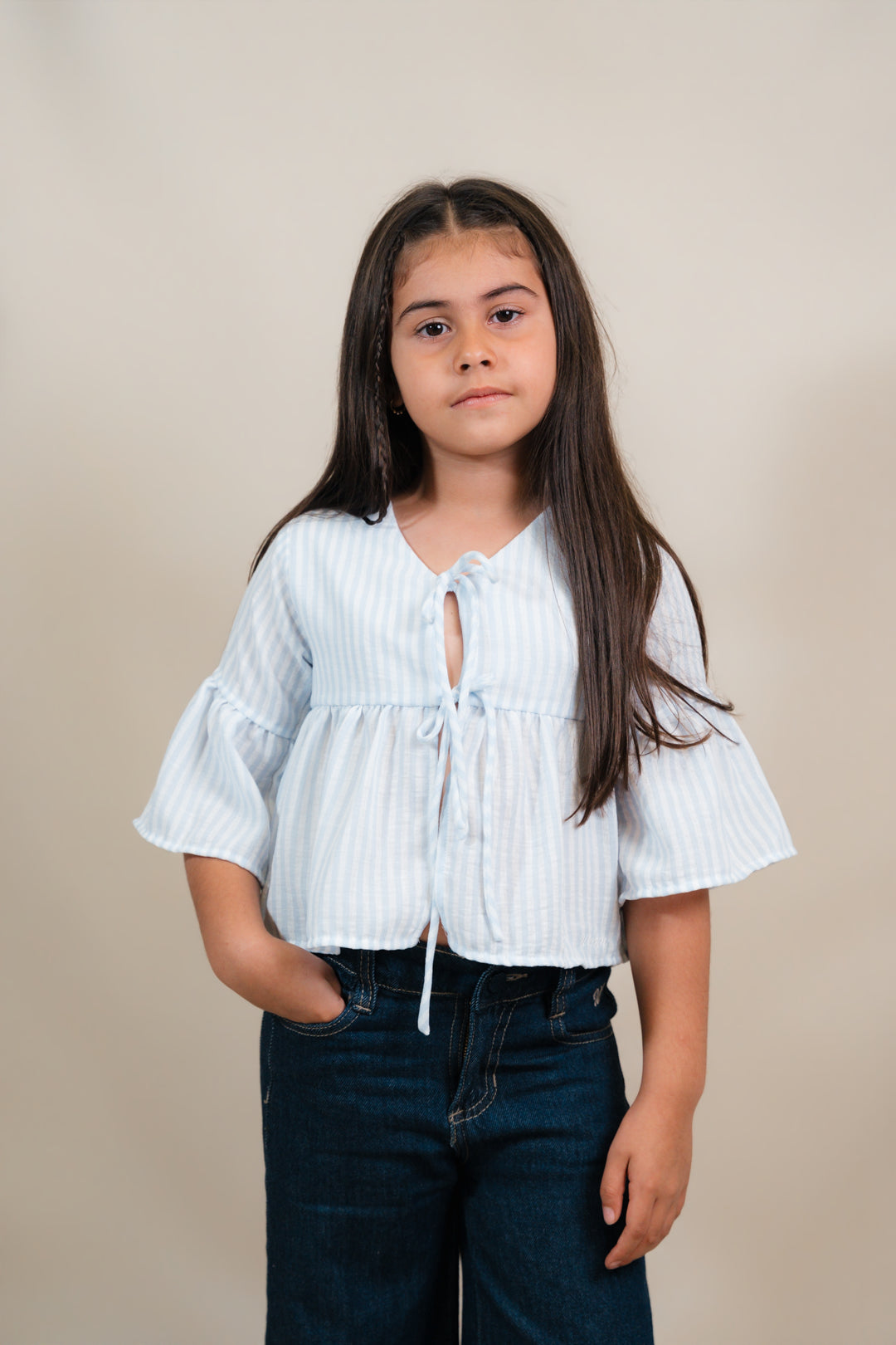Blusa Hortensia Celeste Niña