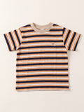 Camiseta Cascabel Bebe Rayas Naranja-negro