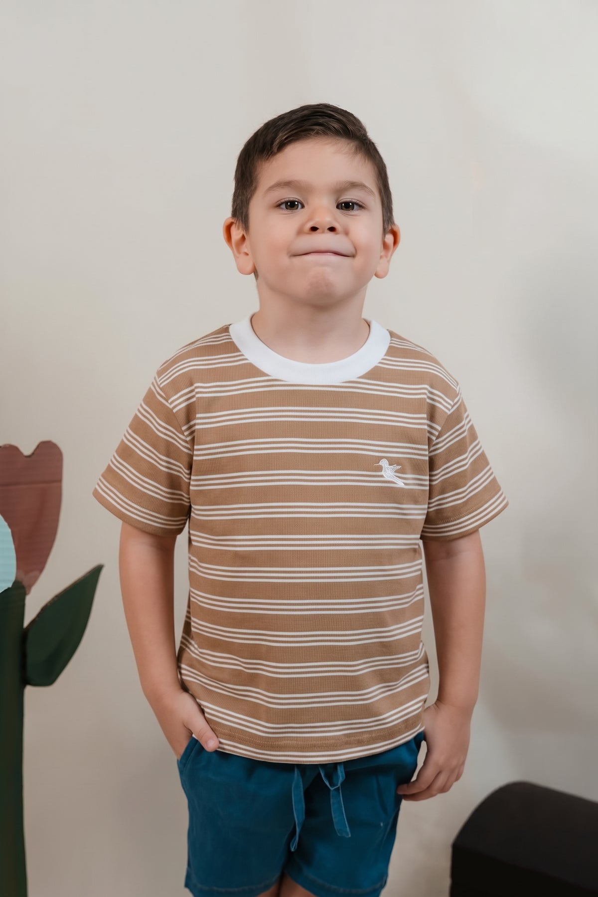 Camiseta Cascabel Niño Rayas Naranja